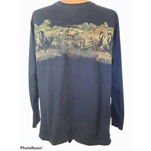 90s style Bit and Bridle Tshirt wrap around Horses Stampede Size L